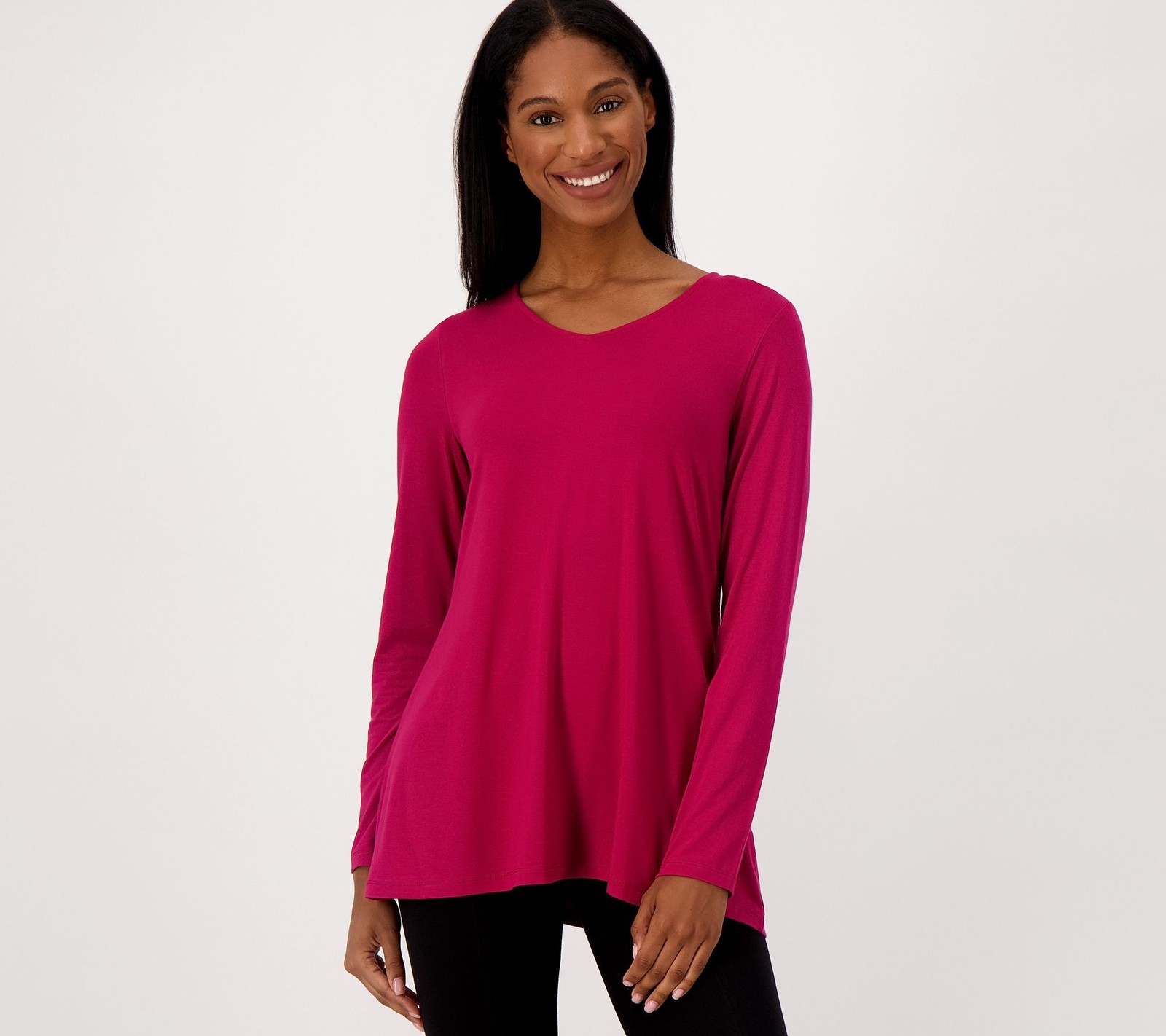 Susan Graver Women's Top Sz 2XS (XXS) Weekend Regular Essentials Red A547175