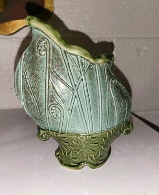   Natural Elements Pottery Green Embossed Vase   
