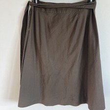 Vintage Talbots Brown A-Line Skirt 100 Cotton Belted Lined Side Zipper Size 6