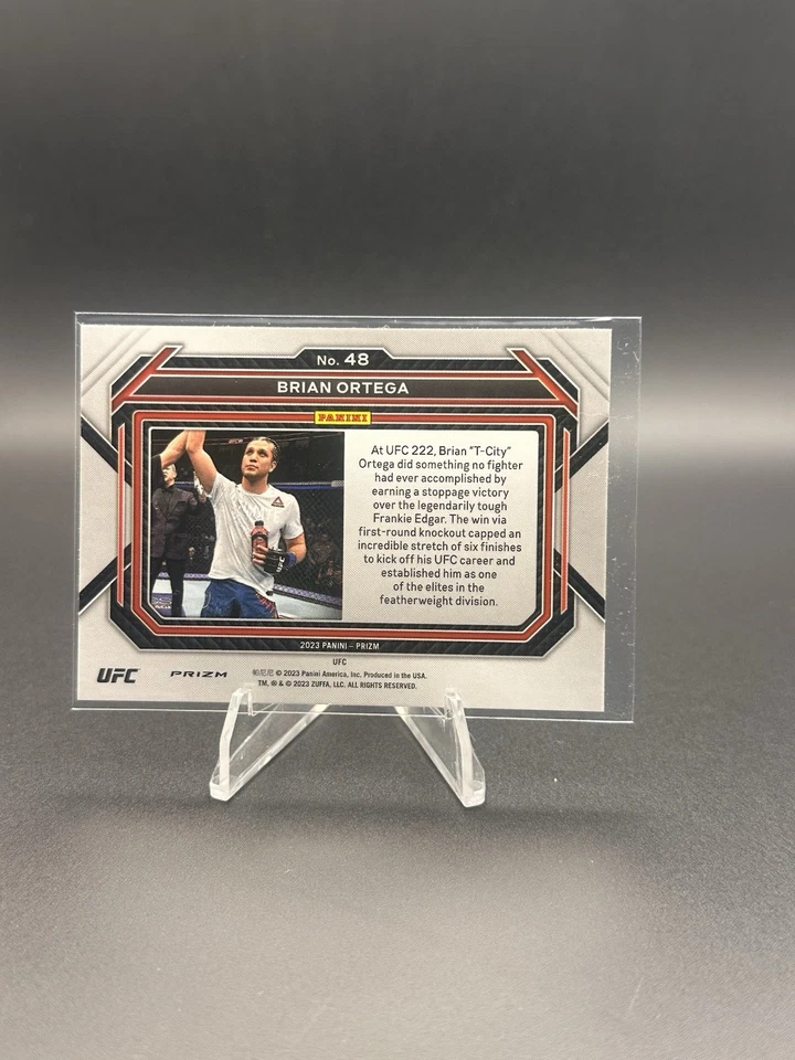 2023 Panini Prizm UFC #48 Brian Ortega Silver Disco Prizm SP - Image 2 of 2