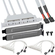 Motherboard 4 Ports USB 2.0 Rear Panel Bracket to Dual 9 pin USB2.0 Extension...