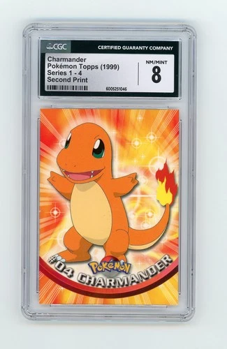 Charmander Pokemon Topps (1999) Series 1 #4 Second Print CGC 8 NM/MINT