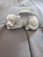 Pet Dog Memorial Sleeping Puppy Statue Angel Wings Grave Marker Keepsake A-6