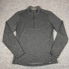 REI Co-op Midweight Base Layer 1/2 Zip Pullover Gray Mens Small S