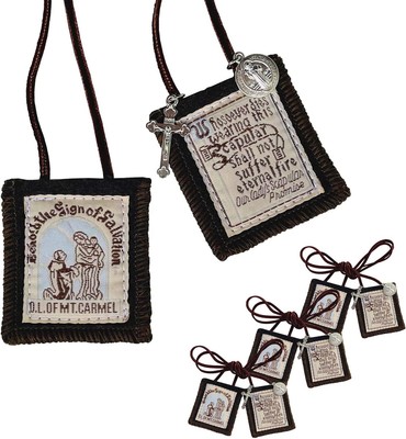 Scapulars Catholic, 3 Pack Bulk Brown Scapular Of Our Lady 3 Pack, 