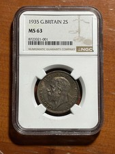 Great Britain 1935 Silver Florin 2S 2 Shillings - NGC MS63 George VI