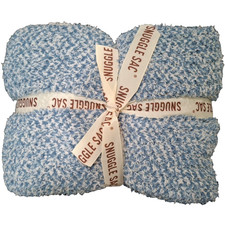 Snuggle Sac Heather Blue XL Throw Blanket 50x70   Super Soft Knit, New 