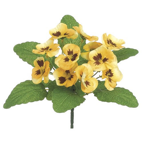 Arbusto Floral Artificial Amba Products 11" Amarillo Pensamiento Protección UV
