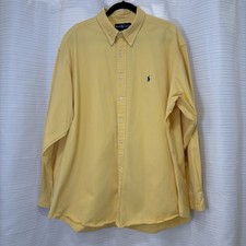VINTAGE POLO RALPH LAUREN BLAKE BUTTON UP SHIRT SZ XXL 100 COTTON YELLOW Y2K OG