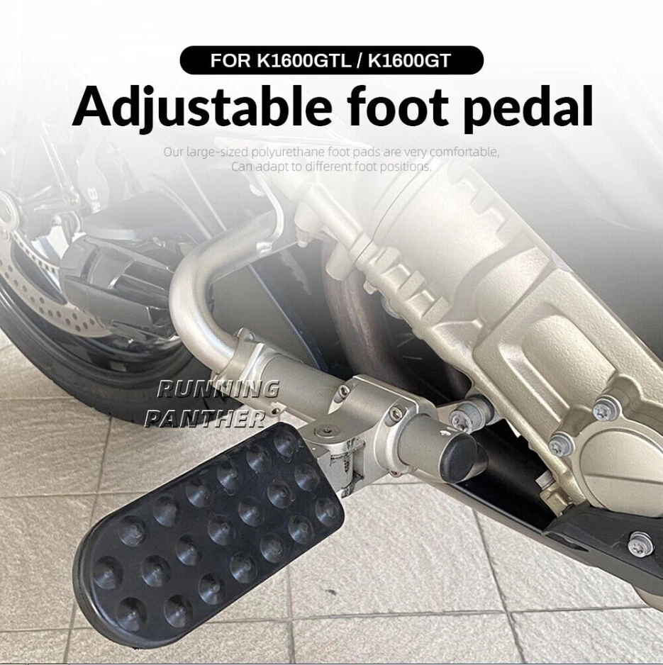 Pedal de estriberas plegables ajustables para BMW K1600GTL K1600GT kit de reposapiés trasero Foto 4 de 4