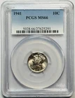 1941 P Mercury Dime PCGS MS-66