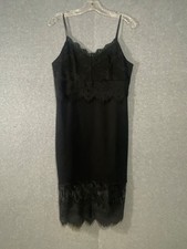 Socialite Black Spaghetti Strap Lace Empire Waist Dress Size M