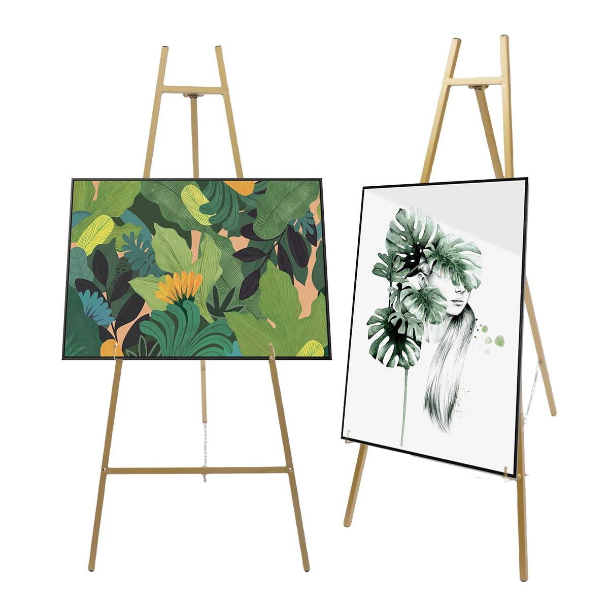 Tall Steel Pipe Floor Easel Stand for Decorative Display Large Easel