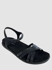 Easy Spirit Women's Black Dottle Ankle-Strap Comfort Sandals Shoe Size 7.5M