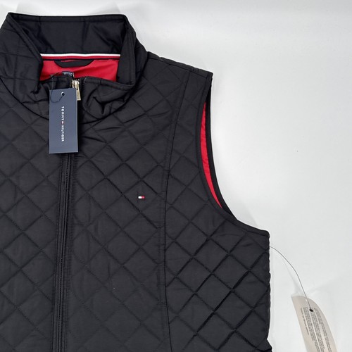 NUEVO CON ETIQUETAS Tommy Hilfiger Mujeres XL Diamante Acolchado Chaleco Puffer Negro Bordado - Imagen 5 de 9
