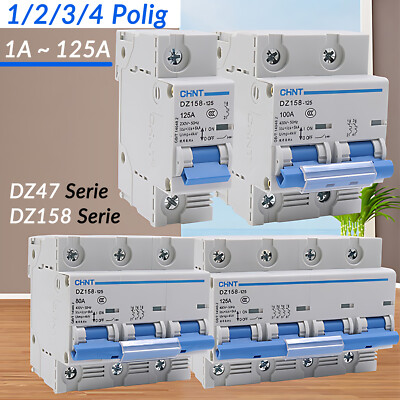 Leitungsschutzschalter Sicherungsautomat 1A - 125A Ampere 1P 2P 3P 4P Schalter