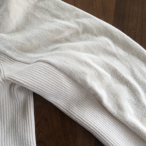 Women's Vintage Express Cream Ivory Zip Up Hooded Sweater M Pockets READ - Picture 10 of 20