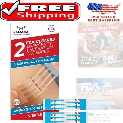 Durable Emergency Wound Closures - 2 Pack, Easy Application for Minor Injuries
