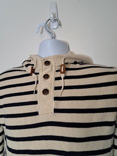 H&M LOGG Long Sleeve Striped Hoodie Sweater Men size M - Picture 3 of 10