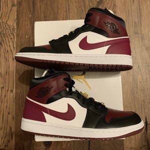 NEW Nike Air Jordan 1 Mid SE Gold Pendants Women Size 9 Maroon White CZ4385-016 | eBay