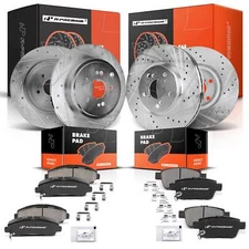 A-Premium Front&Rear Drilled Brake Rotors & Brake Pads for Honda Ridgeline 3.5L