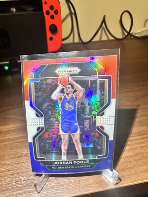 2021-22 Panini Prizm Jordan Poole Red White Blue #222 Golden State
