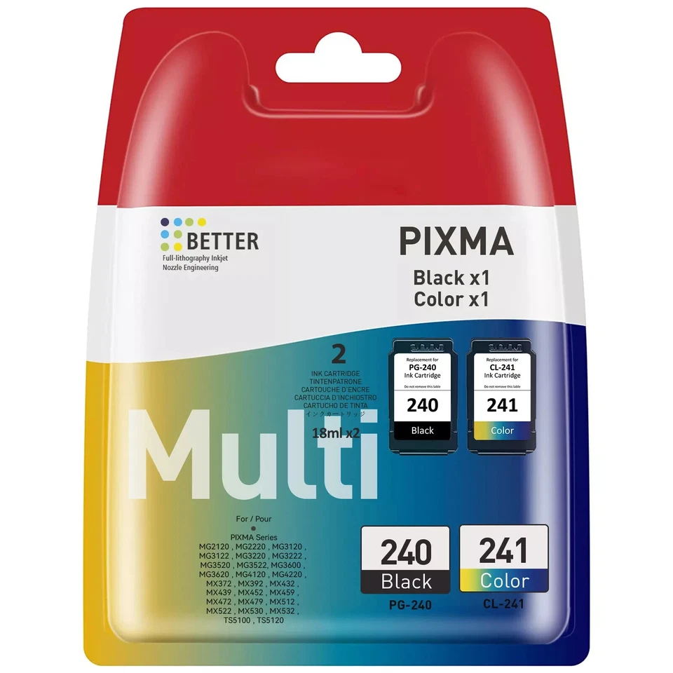 Combo de cartucho de tinta original Canon 240/241 genuíno para impressora MG3620 MG3520 - Novo - Imagem 2 de 4