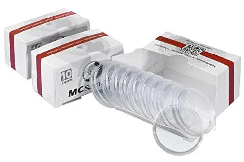 MC.Sammler 30 Capsule per Monete da 10 Euro, 20 Euro, 10 DM | Dimensioni (Q9D) - Foto 1 di 1