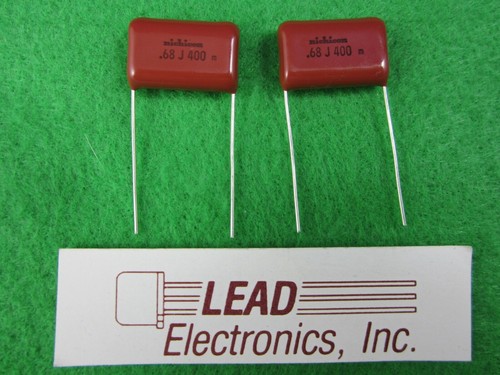 QTY 2 NICHICON .68UF 400-VOLT POLY FILM 5% QXK2G684JTPTZH   - Picture 1 of 3