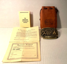 1977 Nebraska Statehood Belt Buckle By Heritage Mint With Pouch and Certificate