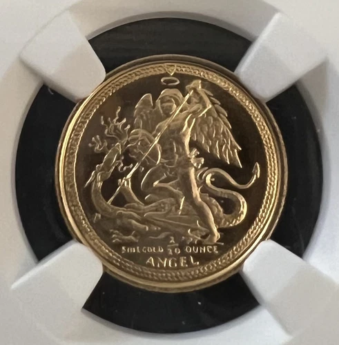 🔥🔥Isle of Man 1985 gold 1 /10 oz Angel NGC PF68 Ultra Cameo, Only 3 Higher🔥🔥