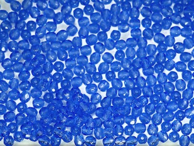 300 Preciosa Czech Glass Fire Polished Round Beads 6mm Sapphire, blue