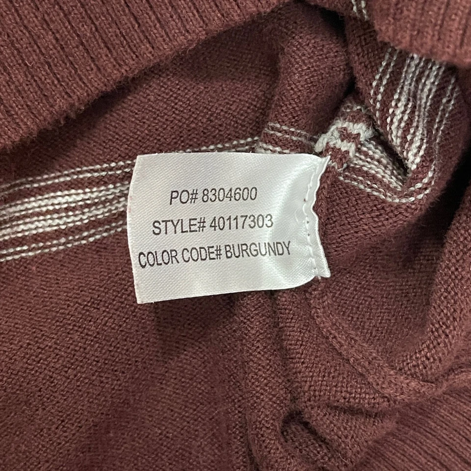 Suéter O'neill Adulto Pequeño Borgoña Rayas Cuello en V Algodón Hombre Manga Larga Foto 3 de 4