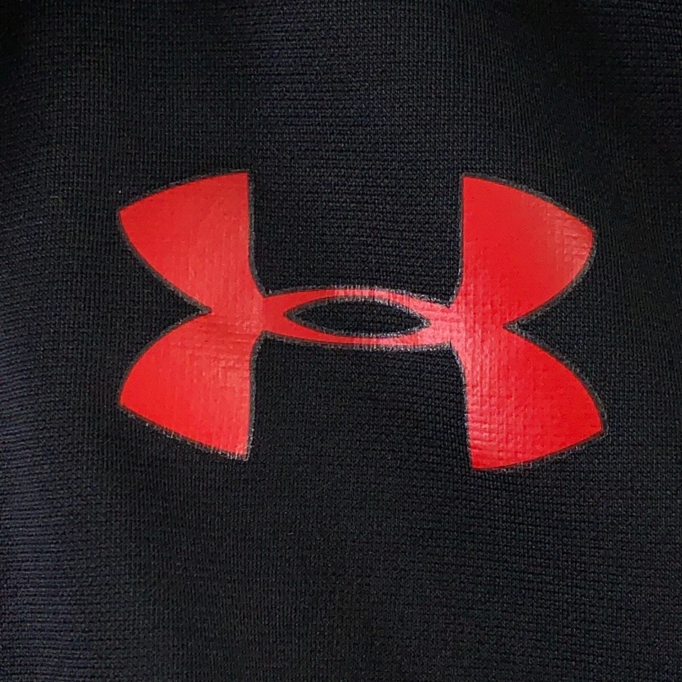 Sudadera con Capucha Under Armour Juvenil Talla XL Suelta Negra Polar Roja Logo Bolsillo Cremallera Completa Foto 4 de 4