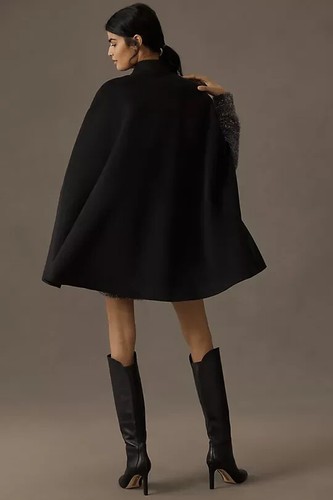 Anthropologie Vilagallo Hilda Cape Embellished Black Galaxy Celestial Size L NEW - Picture 4 of 4