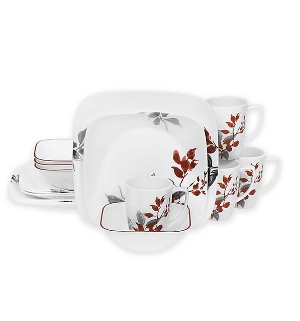 corelle 16 piece splendor square dinner set
