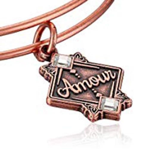 NEW ALEX AND ANI Amour Charm Rose Gold Bracelet with Card Paris
