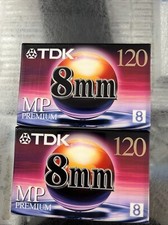 2 Lot TDK MP Premium 8mm 120min Video Camcorder Cassette Tape P6-120HS