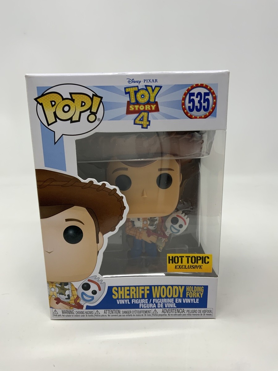 Funko Pop Disney #535 Sheriff Woody Holding Forky Toy Story Hot Topic Excl