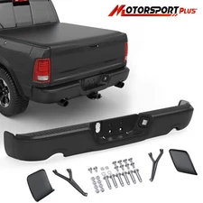 Black Rear Bumper Assy For 2009-2018 Dodge Ram 1500 Dual Exhaust w/o Sensor New