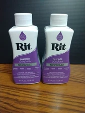 Rit Liquid Dye All Purpose 8 Ounce Fabric Dye Tie Dye Shibori, Purple 2 Pack