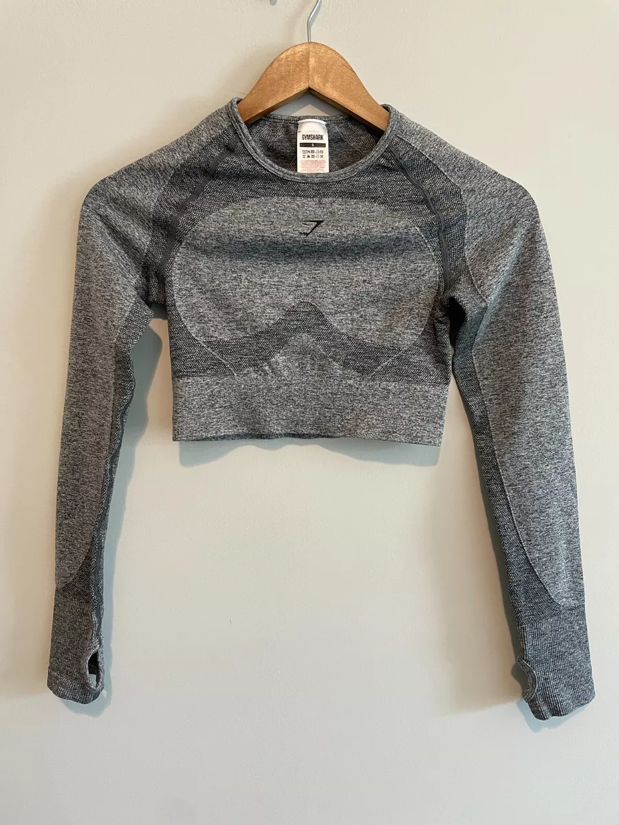 Gymshark Women's Flex Long Sleeve Crop Top Charcoal Gray Size