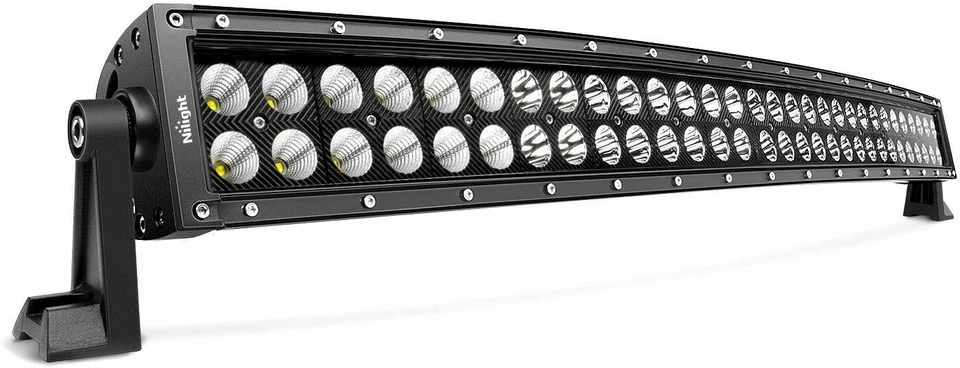 Combo de barra de luz LED curvada Nilight de 32 pulgadas + 4 piezas de iluminación todoterreno de 4" para Jeep Foto 2 de 4