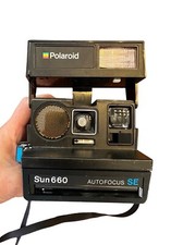 Rare Vintage Polaroid Sun 660 Autofocus SE Instant Camera W/ Strap. Untested