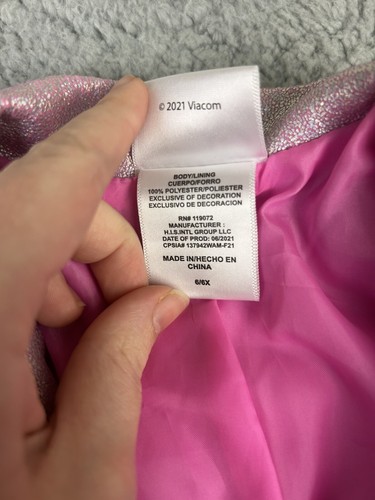 JoJo Siwa Jacket Girls Size 6/6x Nickelodeon Pink Unicorn Sequin Zip Jacket Bow - Picture 6 of 13