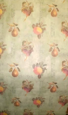 Tuscan Fruits on Textured Green Faux Wallpaper by Living Walls 8105-19