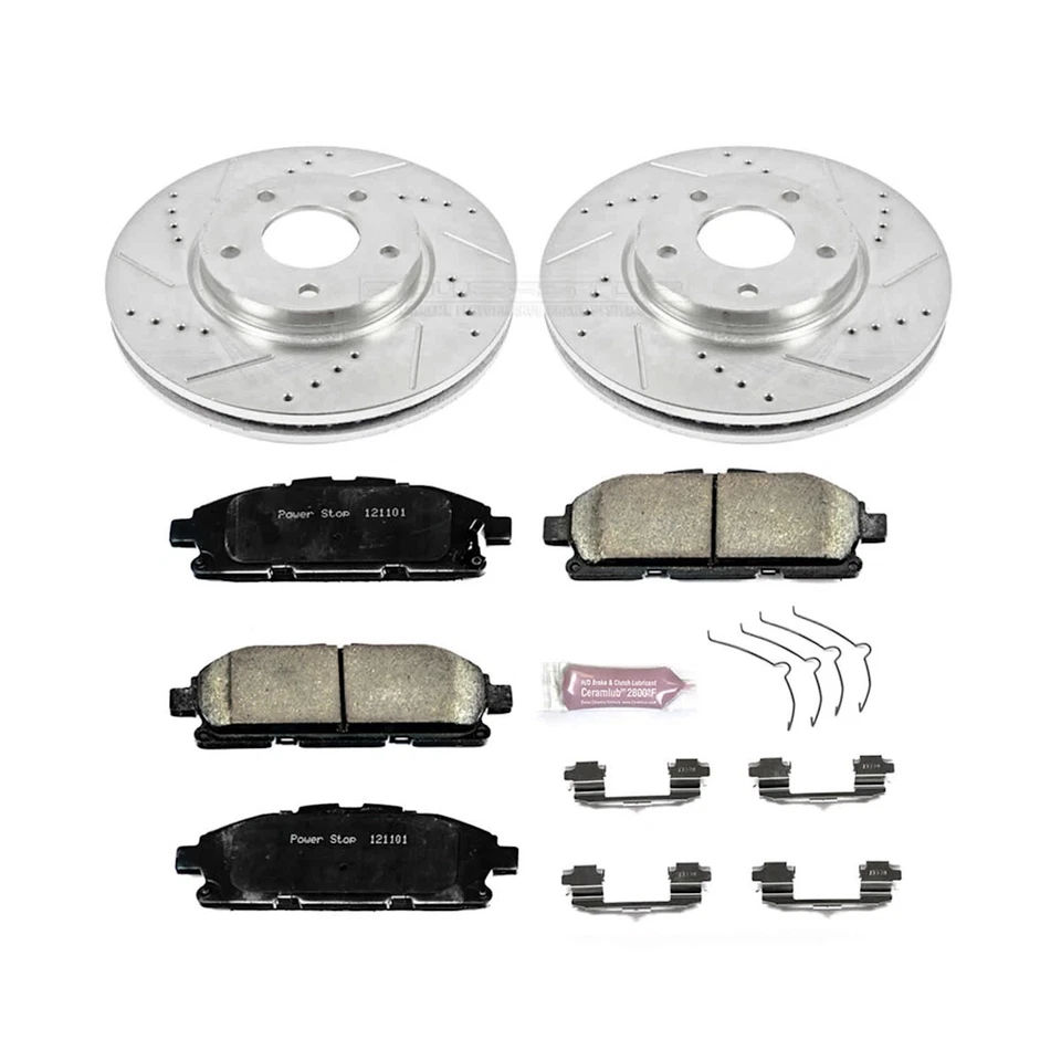 K6360 Powerstop Juego de 2 ruedas discos de freno y kits de pastillas delanteras para Nissan Quest 11-17 Foto 3 de 3