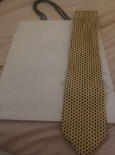 Polo University Ralph Lauren Necktie Yellow 100% Silk Made In USA Tie 56"