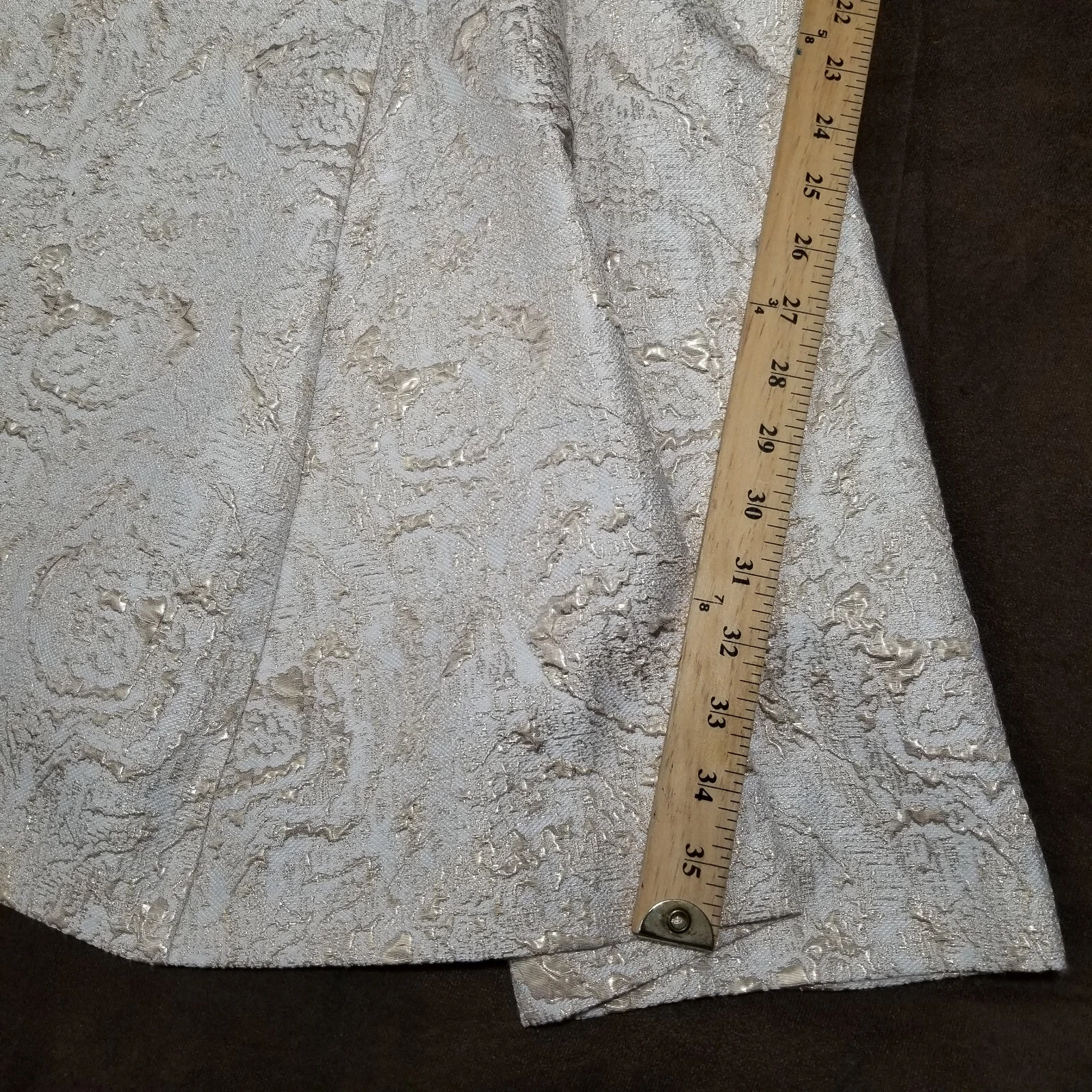 OFF WHITE ABITO BETSY JOHNSON TESTURIZZATO ORO METALLIZZATO SU BIANCO SENZA MANICHE CORTO taglia 10