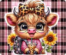 Highland Girl Cow, Mouse Pad, Sublimated, Can Personalize, Made to Order mp52 